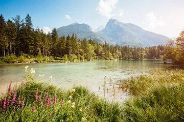 Foto op Plexiglas Famous tourist attraction of calm lake Hintersee. © Leonid Tit