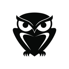 Icon owl. Flat sign owl. Isolated black logo owl on white background. Vector Illustration