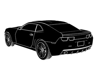 silhouette of sports car vector