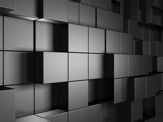 Abstract Silver Metal Cubes Background