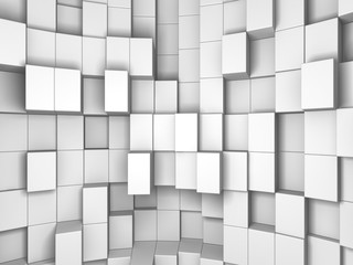 Abstract White Cubes Wall Background
