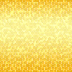 Abstract Gold Geometric Background with Triangles. Vector Bright Yellow Illustration with Gradient.