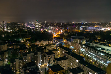 Scenic of hamburg night cityscape