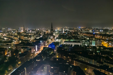 Fototapeta na wymiar Scenic of hamburg night cityscape