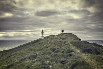 lighthouse in mykines faroe islands