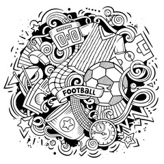 Cartoon vector doodles Football illustration