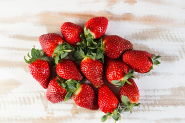 Bunch of bright red strawberries