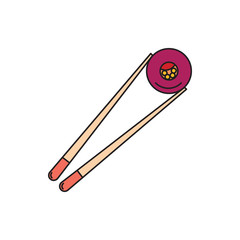 Sushi icon, cartoon style