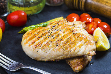 a dish of chicken breast