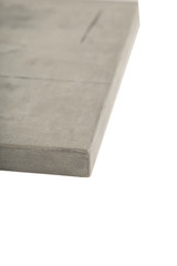 Kitchen, curved radial facade of furniture, front view. Kitchen facade isolated on white background.