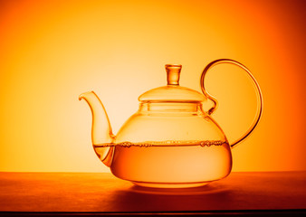 transparent dishes on a bright background