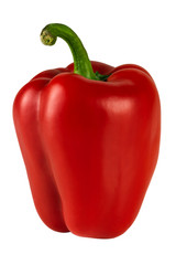 Red sweet pepper isolated on white background