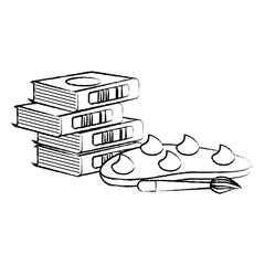 books and paint palette design