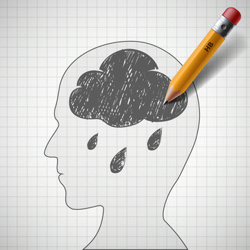 Rain cloud in the human head.