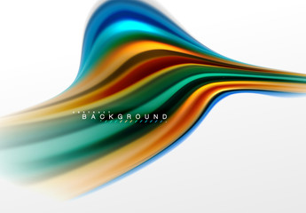 Fluid liquid mixing colors concept on light grey background, curve flow, trendy abstract layout template for business or technology presentation or web brochure cover, wallpaper