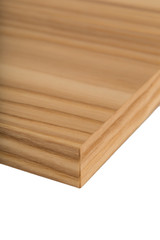 Kitchen, curved radial facade of furniture, front view. Kitchen facade isolated on white background.