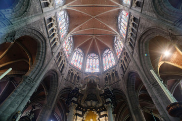Fototapeta na wymiar Interior of the Saint Peter's Church in Ghent, Belgium