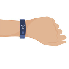 Hand with smart band.