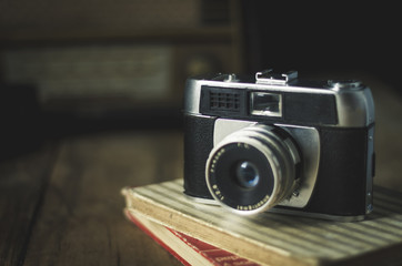 retro vintage carama session with different antique accessories