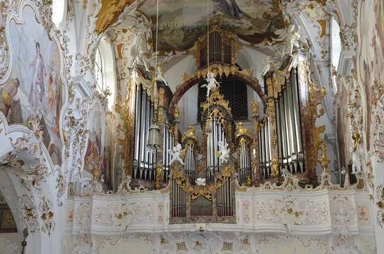 Orgelempore der Klosterkirche Rottenbuch