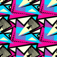 Abstract geometrical seamless rough grunge pattern, modern design template.