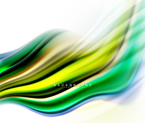 Obraz premium Koncepcja płynnego mieszania kolorów na jasnoszarym tle, linia przepływu krzywej fali i wirowej, modny abstrakcyjny szablon układu prezentacji biznesowej, baner tapety aplikacji, plakat lub tapeta