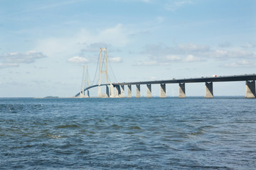 The great belt bridge, Storebelt in Denmark, connecting Zealand with Funen