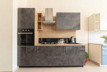 New modern kitchen design, design solutions and innovative materials.