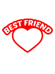 umriss rahmen herz best friends text logo freunde beste liebe paar 2 team crew duo zusammen bleiben spaß freundin freund treu