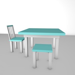 Стол, стул и табурет