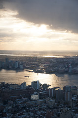 Fototapeta premium Manhattan street view and Nyc buildings from Empire State Building in New York City