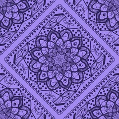 pattern with floral mandala, decorative seamless Vector illustration.