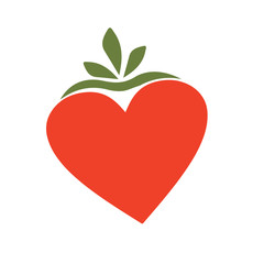 raspberry, love, heart, logo, sign, strawberry