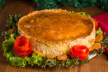 Quiche de queijo Brie com damasco na ceia de Natal