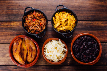 Ingredients to fill Venezuelan arepas