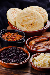 Ingredients to fill Venezuelan arepas