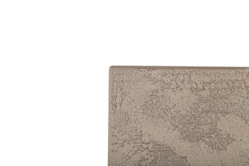 Kitchen, curved radial facade of furniture, front view. Kitchen facade isolated on white background.