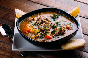 Meat soup with vegetables