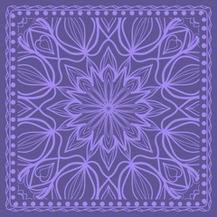 Decorative Geometric Pattern With Round Ornament in Ethnic Style. Abstract Floral Mandala Art. vector illustration.