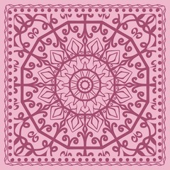 Decorative background, geometric floral pattern. Vector illustration.