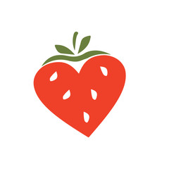 strawberry, love, heart, logo, sign