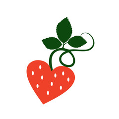 strawberry, love, heart, logo, sign