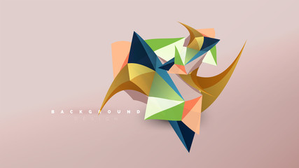 Fototapeta na wymiar Abstract background - geometric origami style shape composition, triangular low poly design concept. Colorful trendy minimalistic illustration