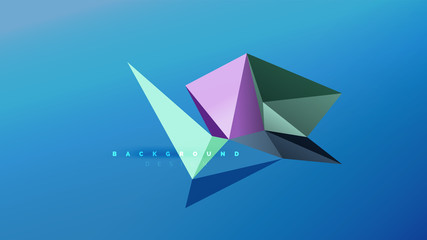 Abstract background - geometric origami style shape composition, triangular low poly design concept. Colorful trendy minimalistic illustration