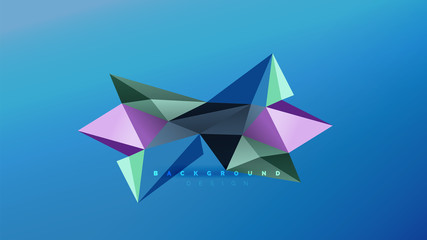 Abstract background - geometric origami style shape composition, triangular low poly design concept. Colorful trendy minimalistic illustration