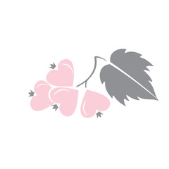 viburnum, hawthorn, berries, heart, love, sign, logo