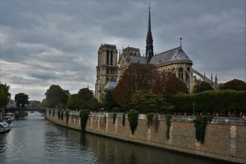 Fototapeta na wymiar Notre Dame de Paris in the late afternoon