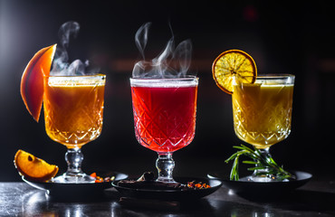 Hot cocktails for winter holidays