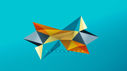 Abstract background - geometric origami style shape composition, triangular low poly design concept. Colorful trendy minimalistic illustration