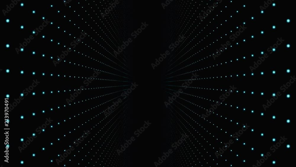 Aufkleber moving through abstract fractal point matrix lattice. moving infinite square twisted tunnel of shini
